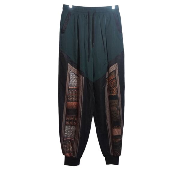 ChArmkpR Ethnic Pattern Patchwork Drawstring Waist  Pants Streetwear Sz M - Picture 1 of 10